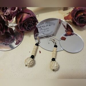 Ethic BOHO Bangle Cream Amd Black Earrings
